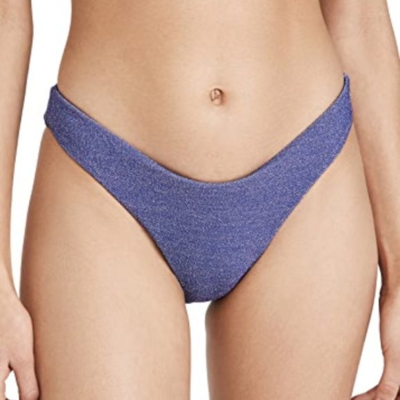 Beach Riot Vanessa High-Cut Metallic Cheeky Bikini Bottom